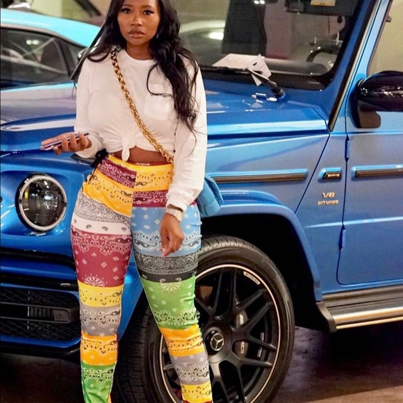 New W/O Tags Bandanna Print Pants - Picture 2 of 3